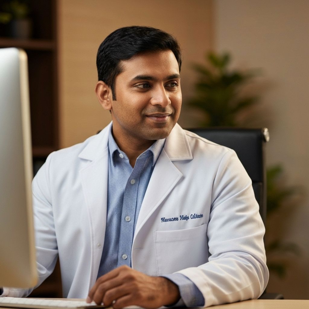 Consulta médica por telemedicina - Doctor profesional realizando videoconsulta médica desde computadora, ofreciendo atención médica remota y accesible desde ALDIMED